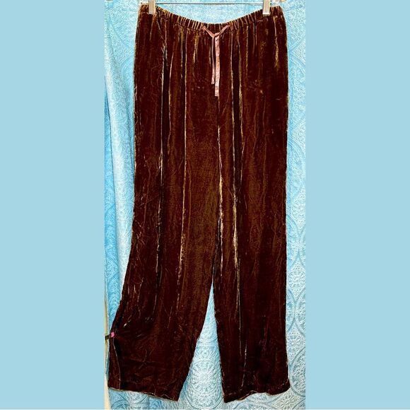 Kiko Pants - Kiko Silk Blend Velvet Wide Leg Pants Sz L